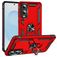 Mobigear Armor Ring Samsung Galaxy S25 Edge Hoesje Hardcase Backcover Shockproof met Ringhouder - Rood