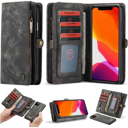 CaseMe 008 iPhone 11 Pro Max Hoesje Uitneembare 2in1 Bookcase Portemonnee - Zwart