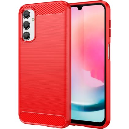 Mobigear Brushed Slim Samsung Galaxy A24 Hoesje Flexibel TPU Backcover - Rood
