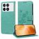 Mobigear Flowers POCO X6 Pro Hoesje Bookcase Portemonnee - Groen