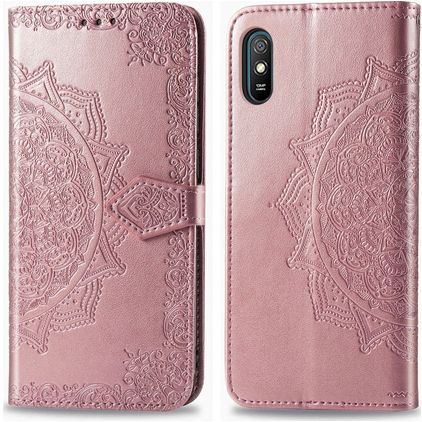 Mobigear Mandala Xiaomi Redmi 9A Hoesje Bookcase Portemonnee - Roségoud