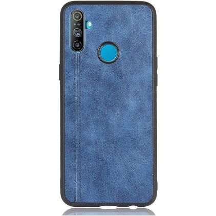 Mobigear Stitch Realme C3 Hoesje Backcover - Blauw