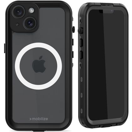 Mobilize Waterproof iPhone 15 Waterdicht MagSafe Hoesje Hardcase Backcover - Zwart