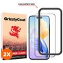 GrizzlyCoat Easy Fit iPhone 15 Glazen Screenprotector - Case Friendly + Installatie Frame - Zwart (2-Pack)