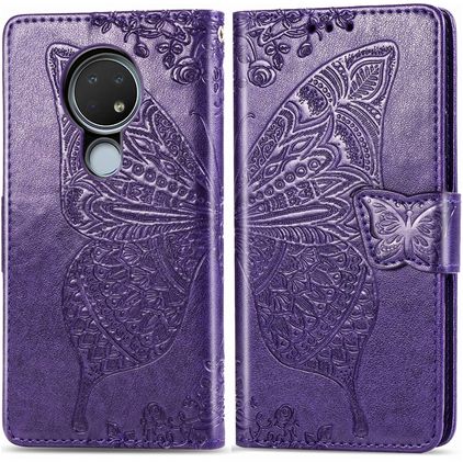 Mobigear Butterfly Nokia 7.2 Hoesje Bookcase Portemonnee - Paars