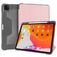 Mutural Tri-Fold Tough iPad Pro 12.9 Inch (2021) Hoes Bookcase + Stylus Houder - Zwart / Roségoud