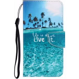Mobigear Design Xiaomi Redmi 9C Hoesje Bookcase Portemonnee - Life is short