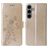 Mobigear Flowers Samsung Galaxy S24 FE Hoesje Bookcase Portemonnee - Goud