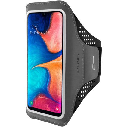 Mobiparts Comfort Fit Telefoonhouder Hardlopen Samsung Galaxy A20e Sport Hoesje Neopreen Sportarmband - Zwart