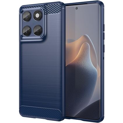 Mobigear Brushed Slim Motorola Edge 60 Fusion Hoesje Flexibel TPU Backcover - Blauw