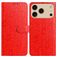 Mobigear Flowers iPhone 17 Pro Hoesje Bookcase Portemonnee - Rood