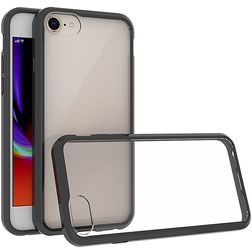 Mobigear Crystal iPhone SE (2022) Hoesje Hardcase Backcover - Zwart / Transparant