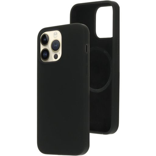 Mobiparts iPhone 14 Pro Max Siliconen MagSafe Hoesje Backcover - Zwart