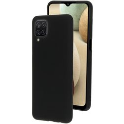 Mobiparts Samsung Galaxy A12 Siliconen Hoesje Backcover - Zwart