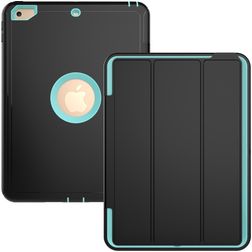 Mobigear Tri-Fold Folio iPad 6 (2018) Hoes Hard Kunststof,TPU Bookcase - Zwart / Turquoise