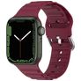 Mobigear Bumpy Siliconen Apple Watch Bandje Gespsluiting - 42/41/40/38 mm - Bordeaux Rood