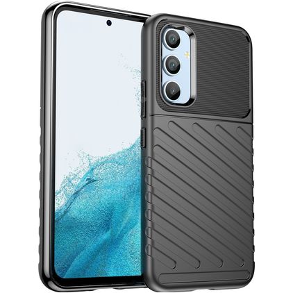 Mobigear Groove Samsung Galaxy A54 Hoesje Flexibel TPU Backcover - Zwart