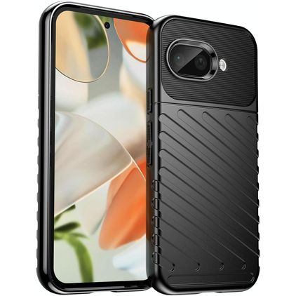 Mobigear Groove Google Pixel 9a Hoesje Flexibel TPU Bookcase - Zwart