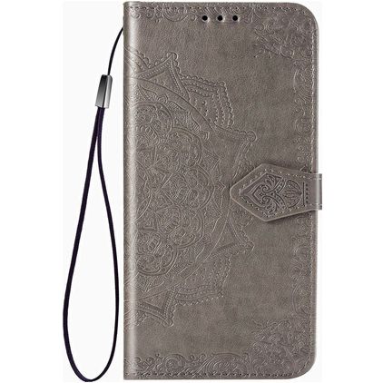 Mobigear Mandala Motorola One Fusion Plus Hoesje Bookcase Portemonnee - Grijs