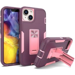 Mobigear Heavy Armor Stand iPhone 14 Plus Hoesje Hardcase Backcover Shockproof met Standaard - Paars