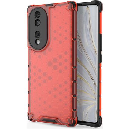 Mobigear Honeycomb HONOR 70 Hoesje Hardcase Backcover Shockproof - Rood
