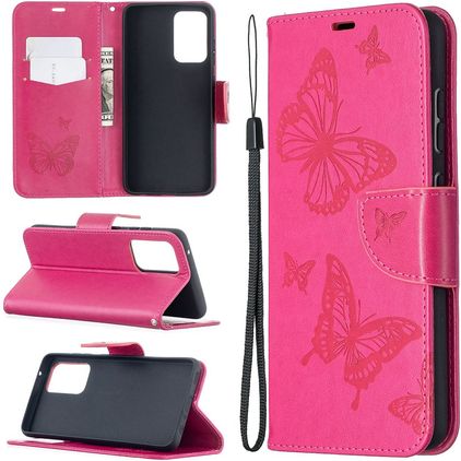 Mobigear Butterfly Samsung Galaxy A52s 5G Hoesje Bookcase Portemonnee - Magenta