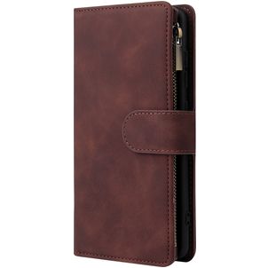 Mobigear Zipper Samsung Galaxy A51 Hoesje Bookcase Portemonnee - Bruin