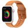Mobigear Dashed Siliconen Apple Watch Bandje Gespsluiting - 49/46/45/44 mm - Cognac