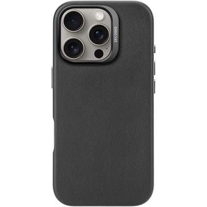 Decoded iPhone 16 Pro MagSafe Hoesje Echt Leer Backcover - Zwart