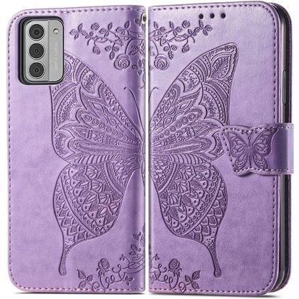 Mobigear Butterfly Nokia G42 Hoesje Bookcase Portemonnee - Paars