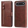 Mobigear Zipper iPhone Air Hoesje Bookcase Portemonnee - Bruin