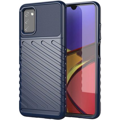 Mobigear Groove Samsung Galaxy A03s Hoesje Flexibel TPU Backcover - Blauw
