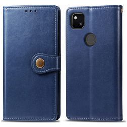 Mobigear Snap Button Google Pixel 4a Hoesje Bookcase Portemonnee - Blauw