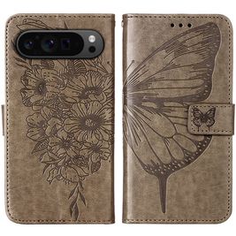Mobigear Butterfly Google Pixel 9 Pro Hoesje Bookcase Portemonnee - Grijs