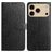 Mobigear Flowers iPhone 17 Pro Max Hoesje Bookcase Portemonnee - Zwart
