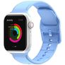 Mobigear Dashed Siliconen Apple Watch Bandje Gespsluiting - 42/41/40/38 mm - Blauw