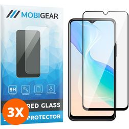 Mobigear Premium Vivo Y33s Glazen Screenprotector - Case Friendly - Zwart (3-Pack)