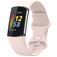 Mobigear Sport Dual Siliconen Fitbit Charge 5 Bandje Druksluiting - Sand Pink