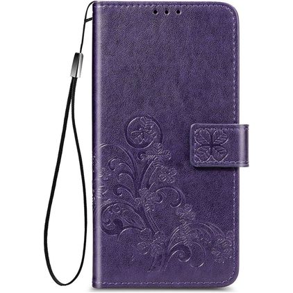 Mobigear Clover OPPO Reno 4 Hoesje Bookcase Portemonnee - Paars