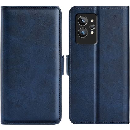 Mobigear Slim Magnet Realme GT2 Pro Hoesje Bookcase Portemonnee - Donkerblauw