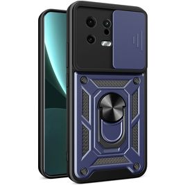 Mobigear Armor Ring Cam Slide Xiaomi 13 Hoesje Hardcase Backcover Shockproof met Ringhouder en Camera Slider - Blauw