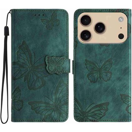 Mobigear Butterfly iPhone 17 Pro Hoesje Bookcase Portemonnee - Groen
