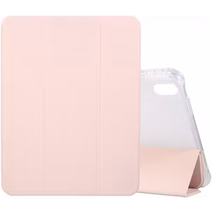 Mobigear Tri-Fold Gel iPad 11 (2025) Hoes TPU,Kunstleer Bookcase + Stylus Houder - Roze