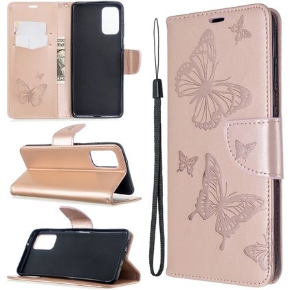 Mobigear Butterfly Samsung Galaxy S20 Plus Hoesje Bookcase Portemonnee - Roségoud