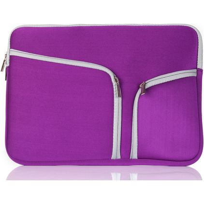 Mobigear Double Zipper Neopreen Laptop Sleeve (max 27 cm x 36 cm) Laptop hoes - Paars