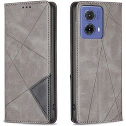 Mobigear Rhombus Slim Motorola Moto G85 Hoesje Bookcase - Grijs
