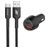 Mobigear Essentials Dual USB / USB-C Autolader USB-C 1 Meter Power Delivery 48W - Zwart