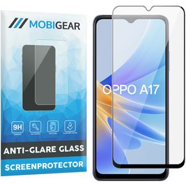 Mobigear Premium OPPO A17 Glazen Screenprotector - Case Friendly - Zwart