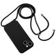 Mobigear Lanyard iPhone 15 Siliconen Hoesje met koord - Zwart