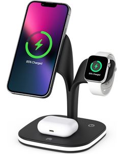 Mobigear MagStation Pro 3in1 MagSafe Oplaadstation voor iPhone / AirPods en Apple Watch - Zwart